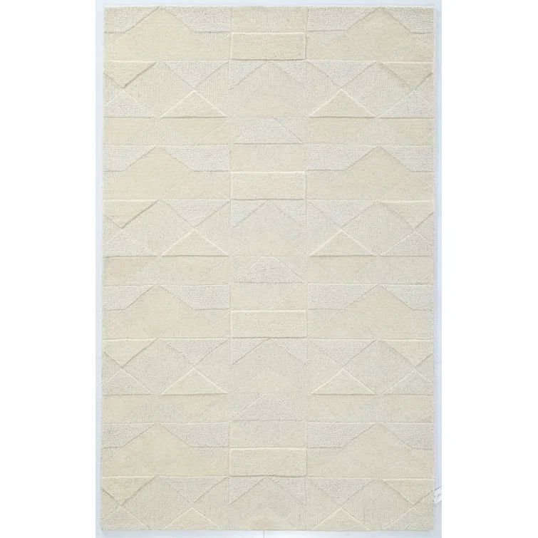 NuStory Essential Ridge 5' x 8' Hand-Tufted Wool Area Rug in Ivory