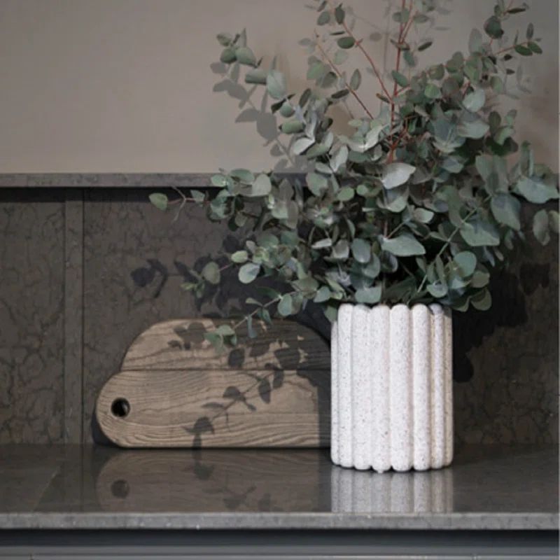Mist Round Ceramic UV Resistant Pot Planter, 9.10'' H