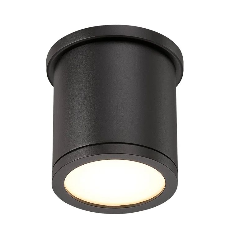 Sleek Black Aluminum LED Flush Mount Light for Indoor/Outdoor