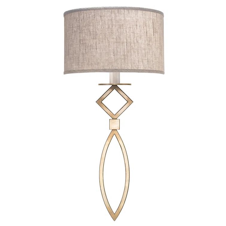Elegant Gold Leaf Dimmable Wall Sconce with White Shade