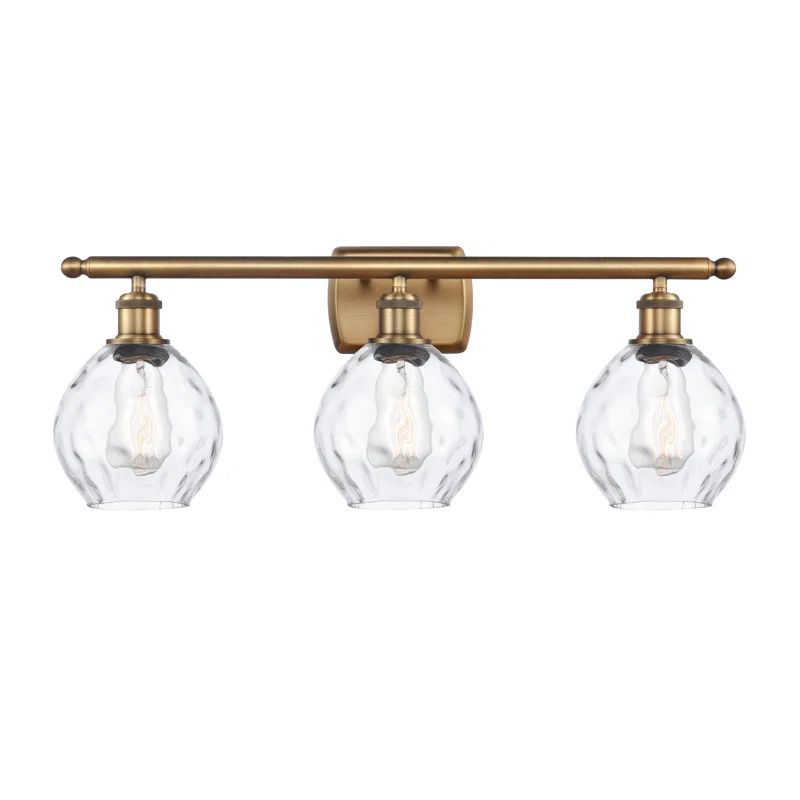 Brushed Brass 26" Dimmable Vanity Light with Clear Shade