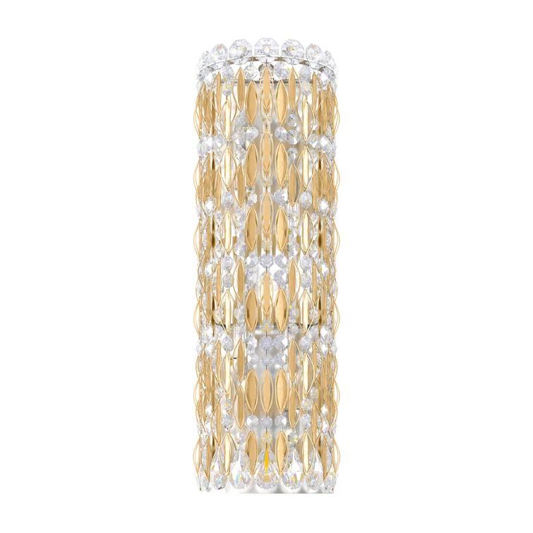 Heirloom Gold Sarella 4-Light Vanity Cylinder Sconce with Clear Crystals