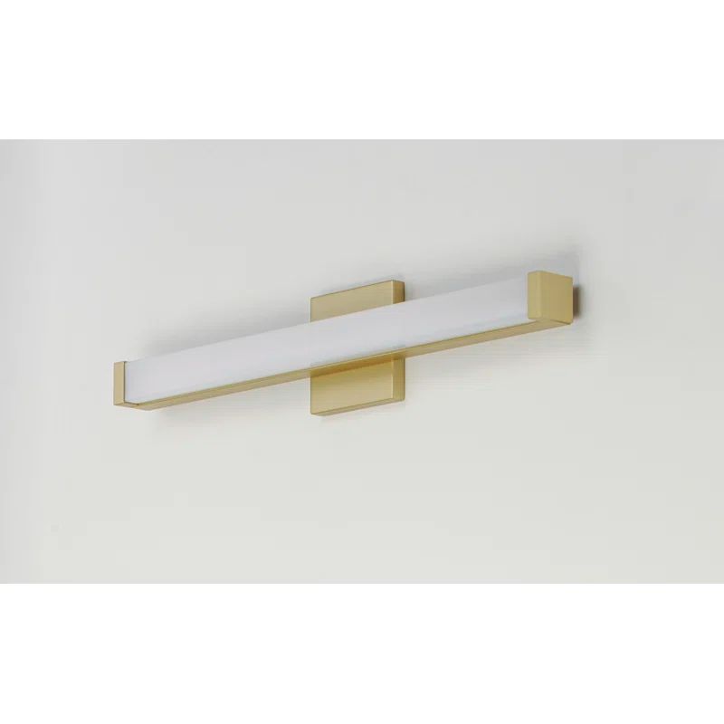 Elysian 24" Gold Cylinder Dimmable LED Vanity Light with White Acrylic Shade