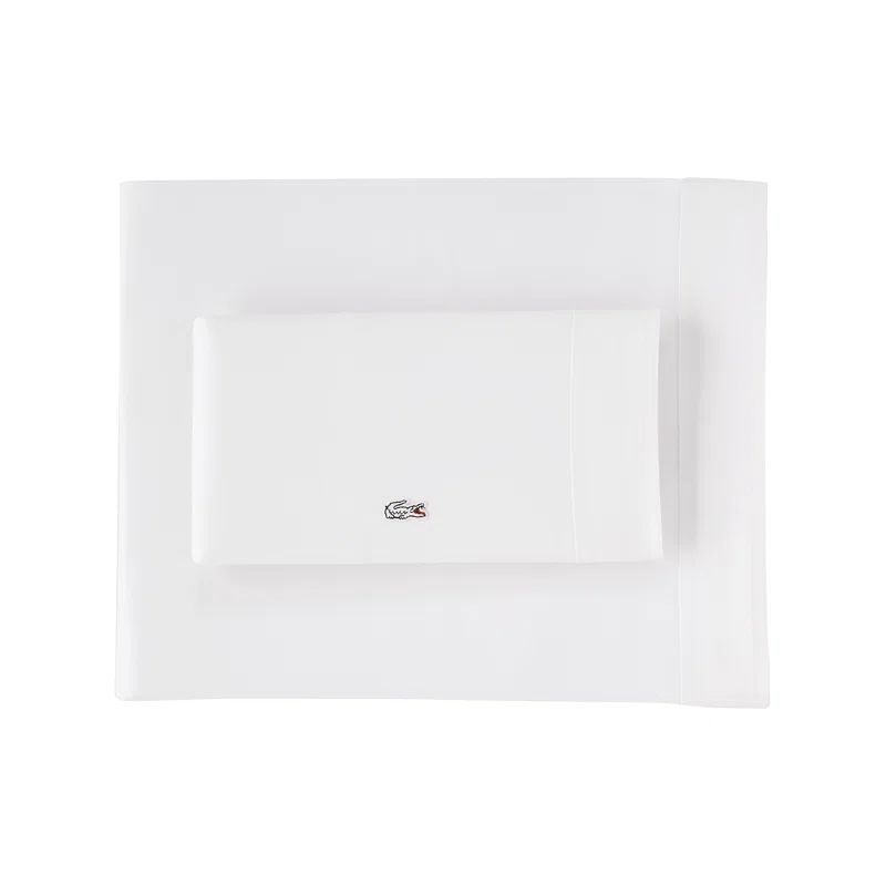 Supreme Comfort White Cotton Percale Full Sheet Set
