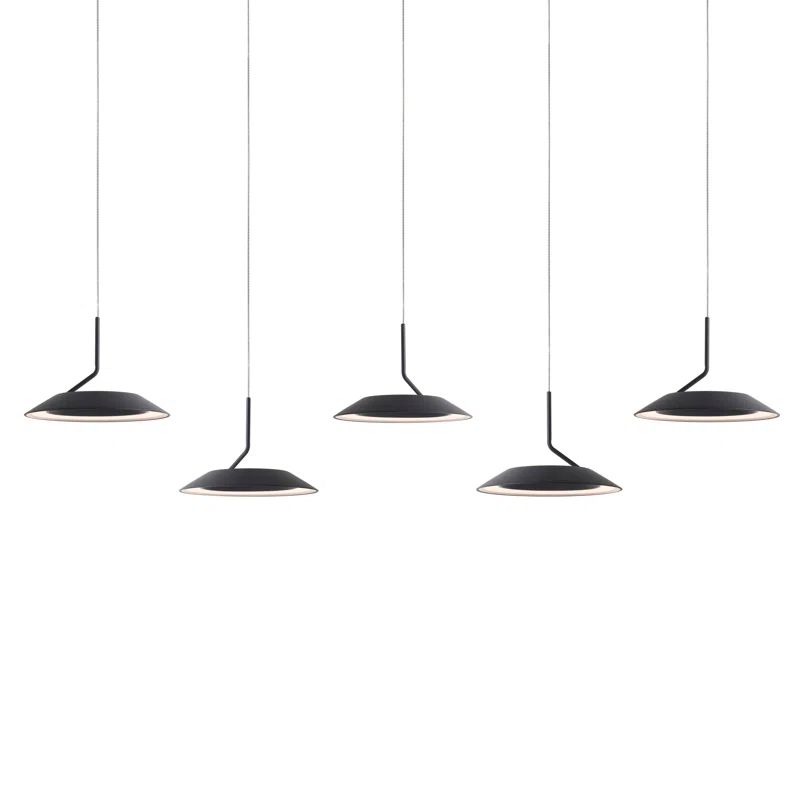 Matte Black 5-Light LED Aluminum Pendant