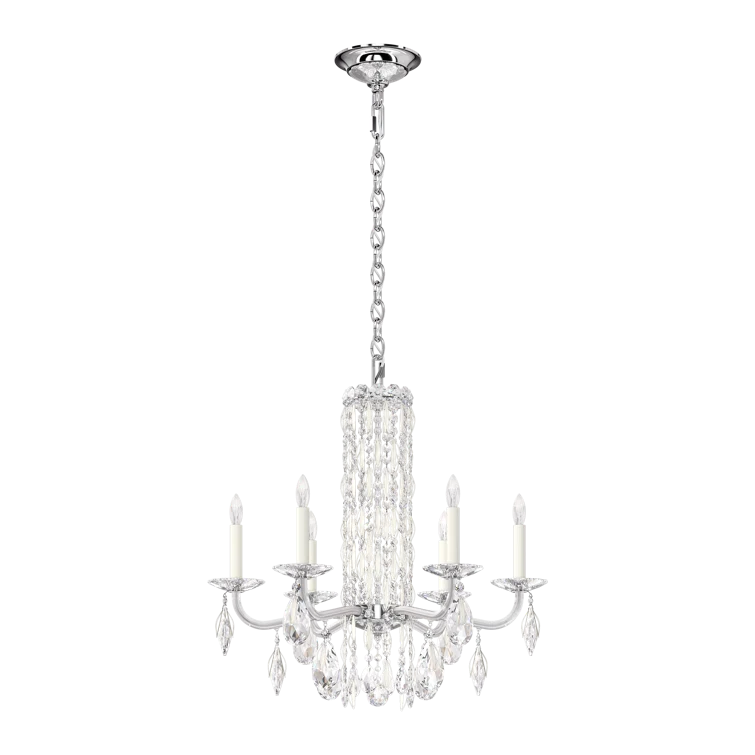 White Heritage Crystal 6-Light Candle Chandelier