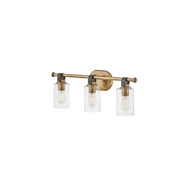 Heritage Brass 3-Light Vanity Light with Clear Glass Shades