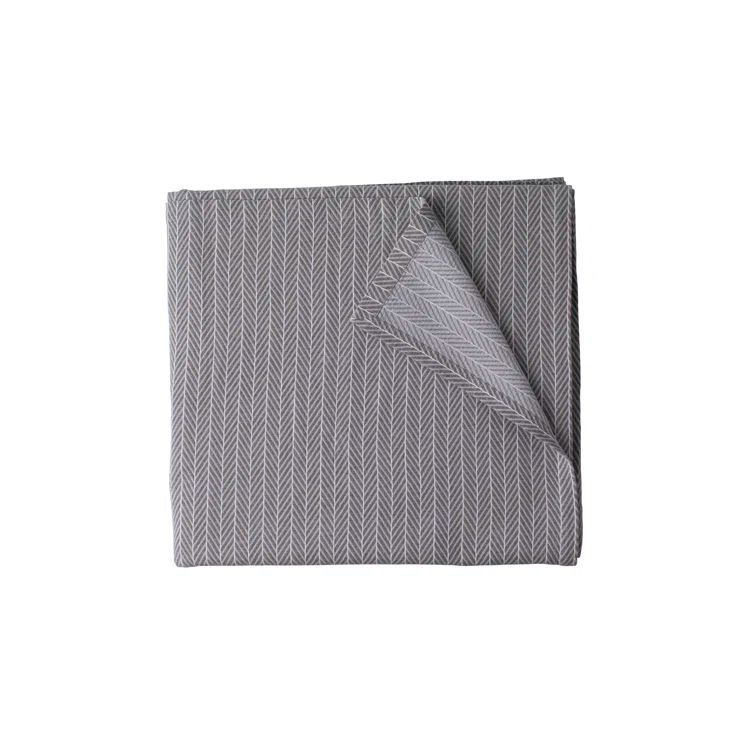 Chevron Queen-Sized Grey and White Cotton Throw Blanket