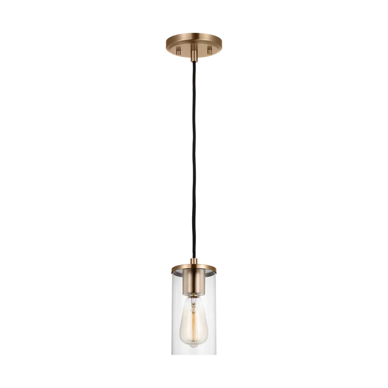 Zire Mini 4" Satin Brass Indoor/Outdoor Pendant Light