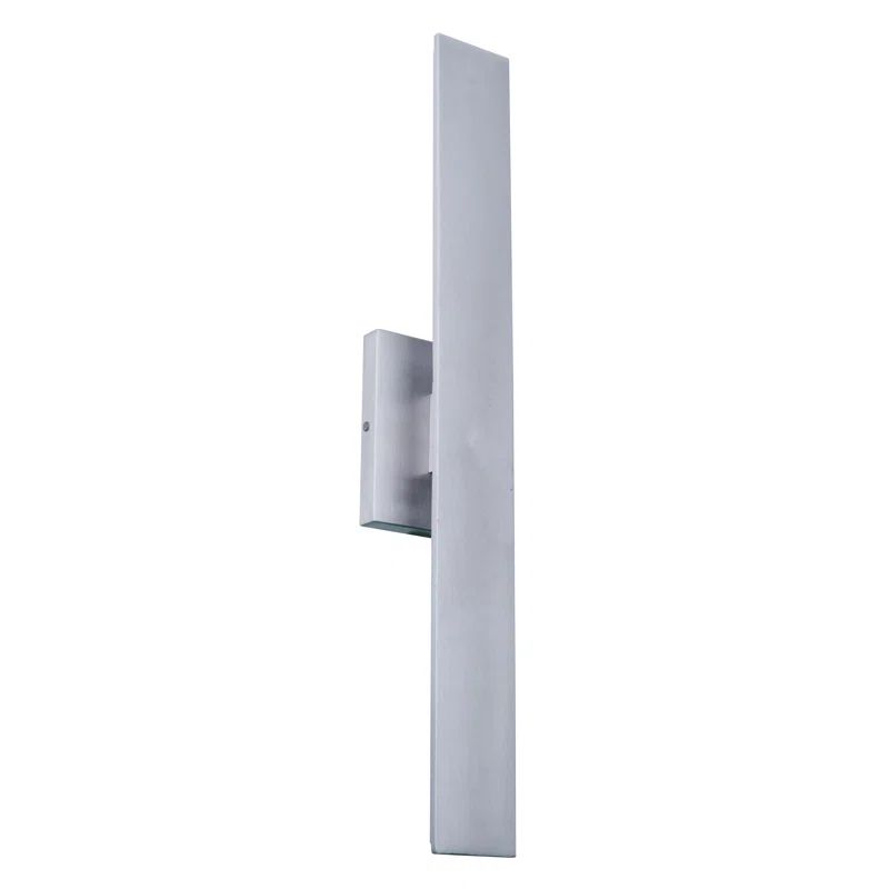 Rens Brushed Aluminum Small LED Wall Lantern, Dimmable