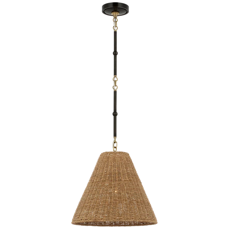 Bronze and Antique Brass Pendant Light with Toast Shade
