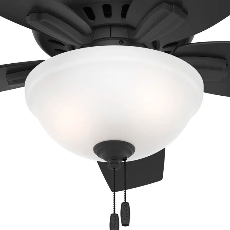 42" Matte Black Low Profile Ceiling Fan with LED Light and Remote