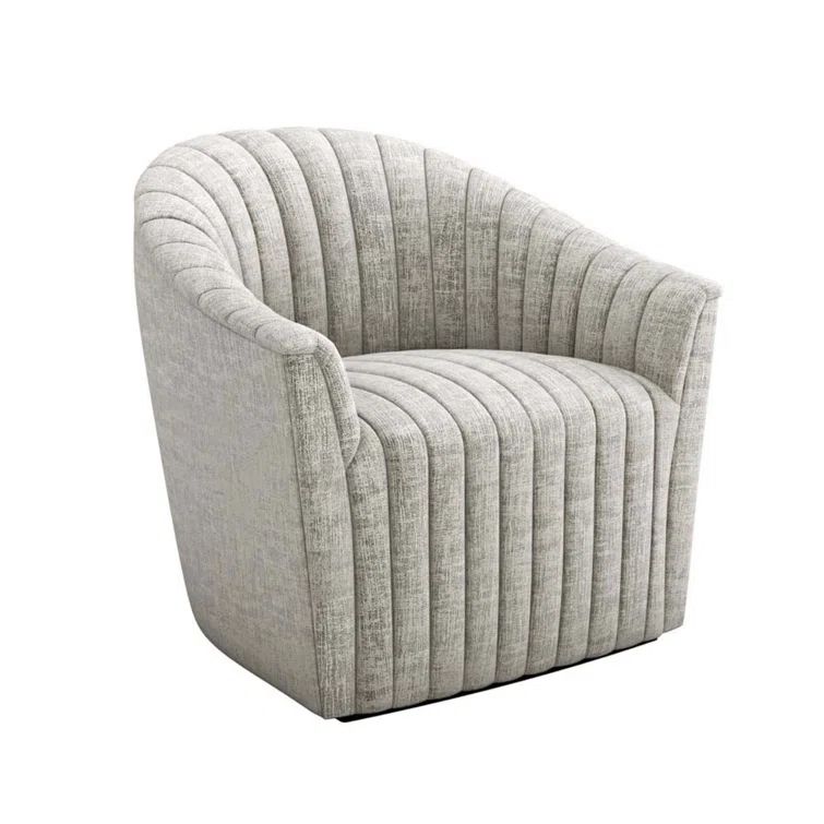 Azure Storm Upholstered Swivel Barrel Chair