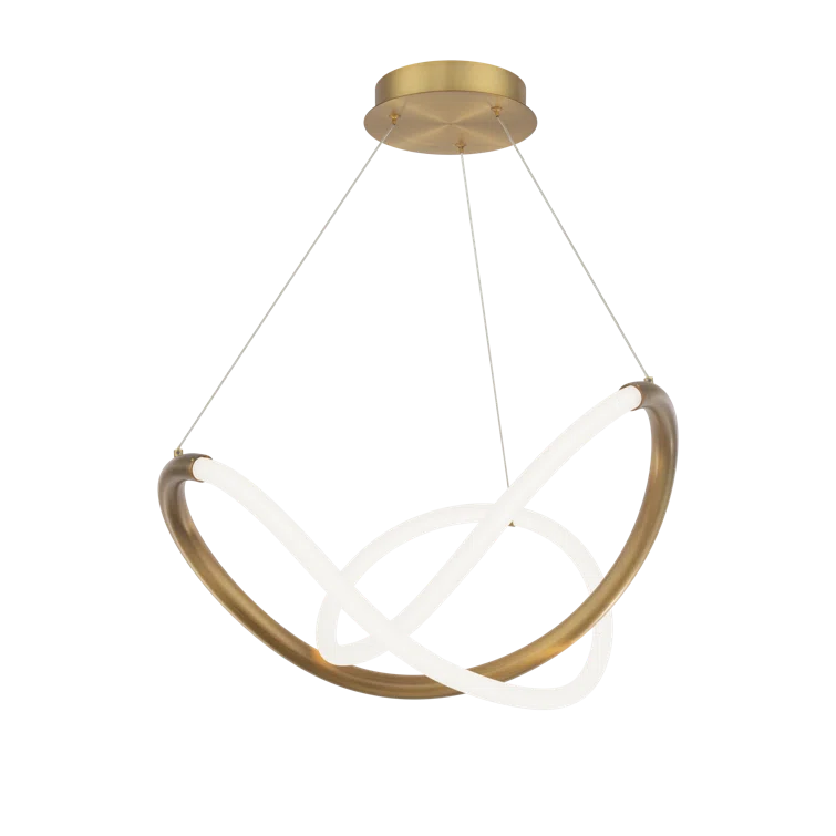 Aged Brass LED Geometric Indoor/Outdoor Chandelier