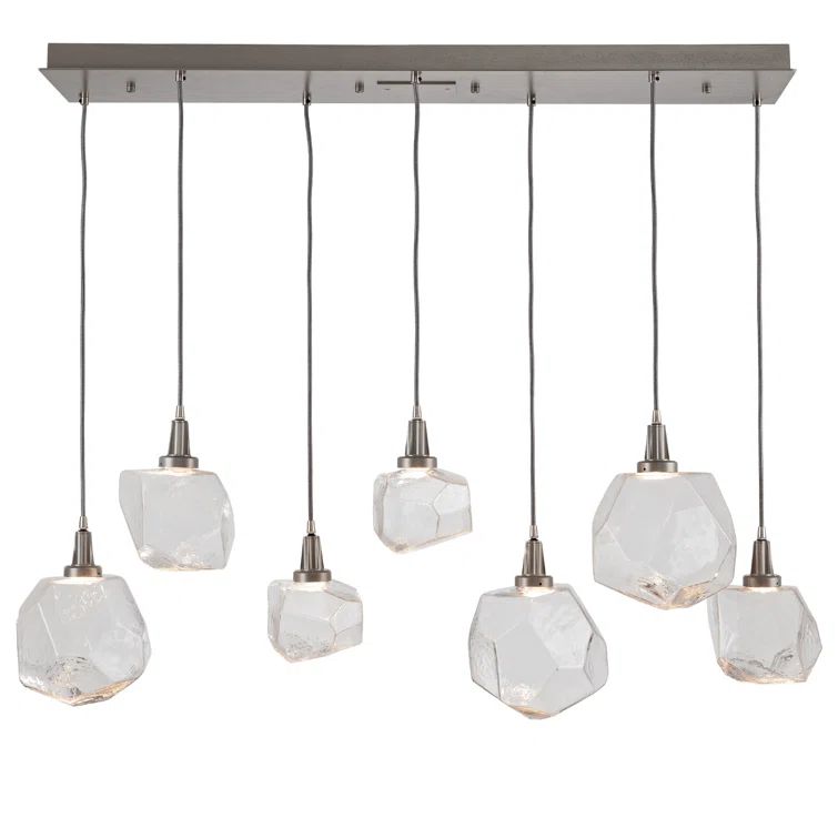 Gem 7-Light LED Cluster Island Pendant with Hand-Blown Glass