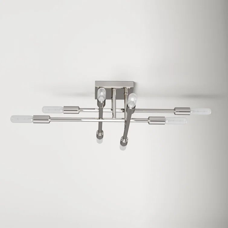 Lyrique Polished Nickel 8-Light Semi-Flush Ceiling Mount