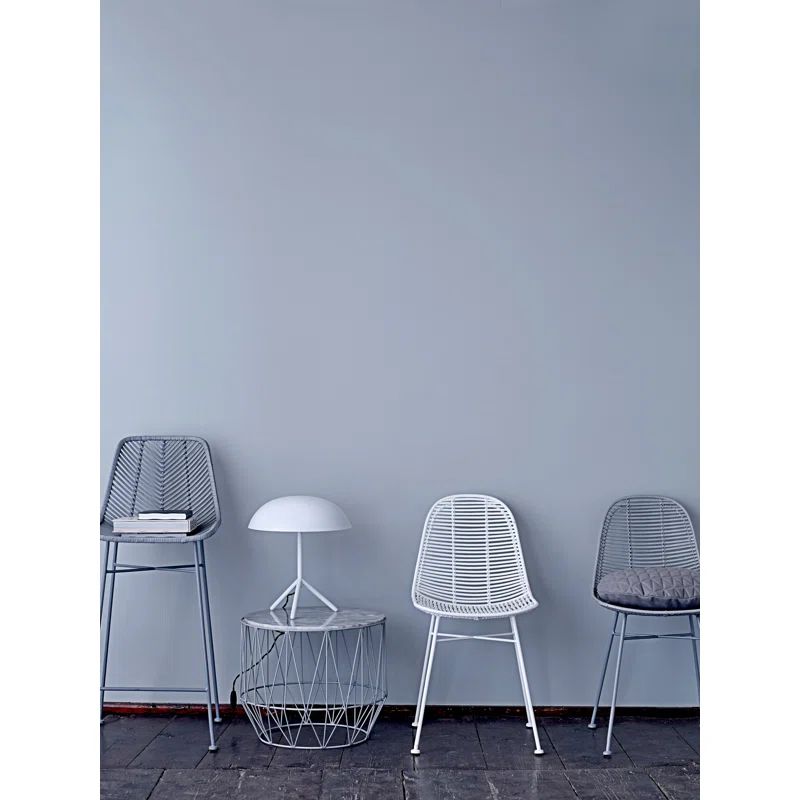 Desert Fields 42" Grey Rattan and Metal Contemporary Bar Stool
