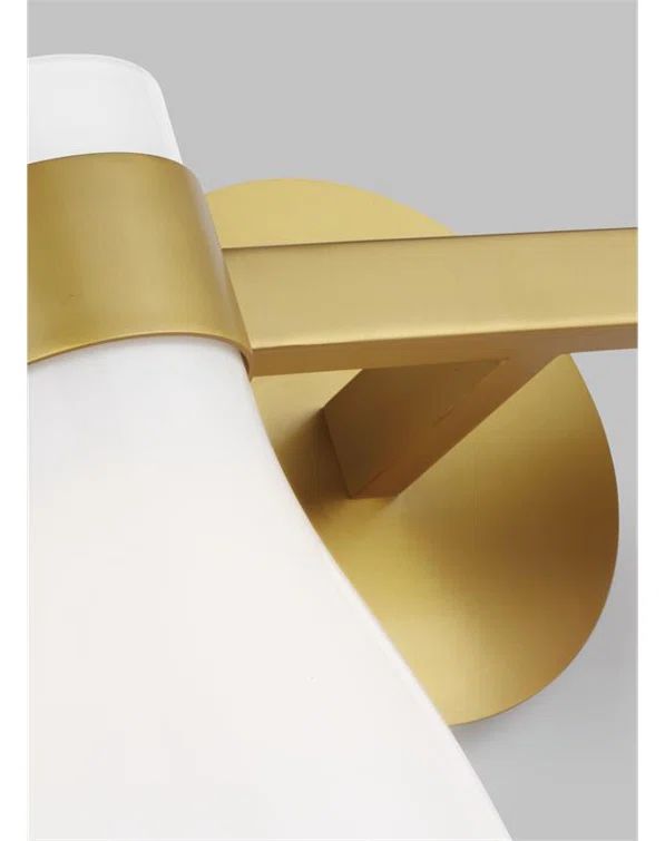 Burnished Brass and Milk White Glass Bathroom Vanity Light