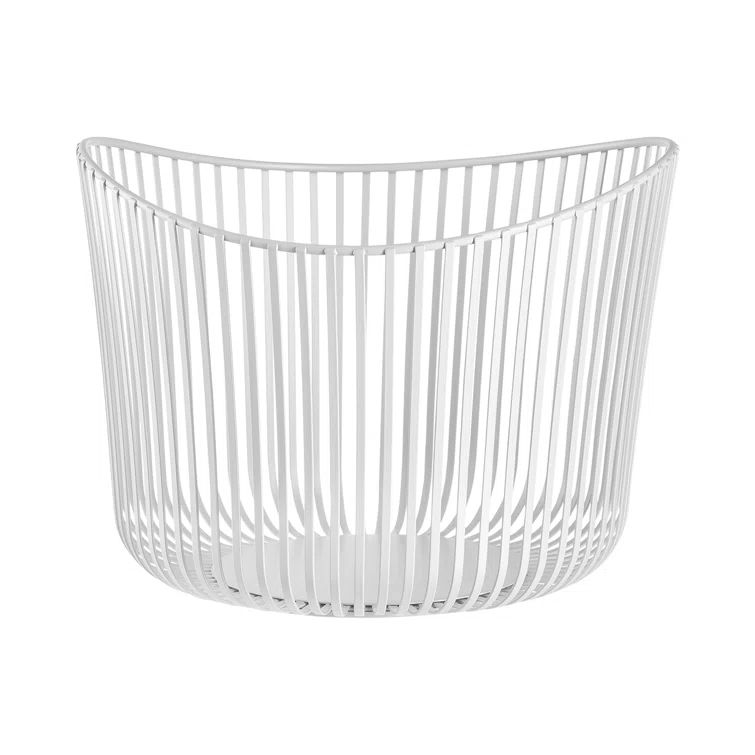 Fl'z German White Powder-Coated Steel Modo Storage Basket