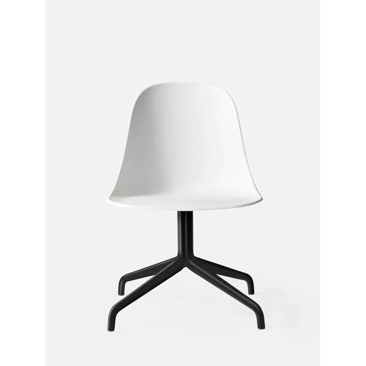 High Light Gray Leather Upholstered Swivel Side Chair with Metal Legs