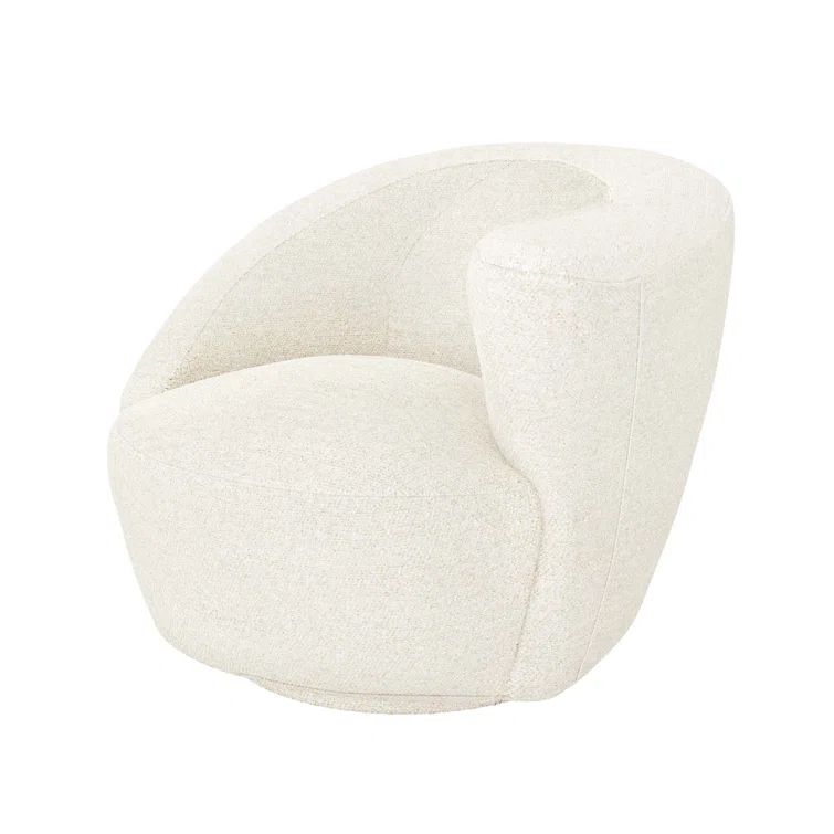 Azure Foam Acrylic Swivel Armchair with Left-Facing Orientation