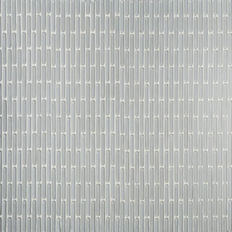 Reed Gray Rectangular Polished Glass Wall Mosaic Tile