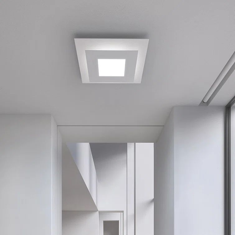 White Aluminum 24" LED Flush Mount Ceiling Light