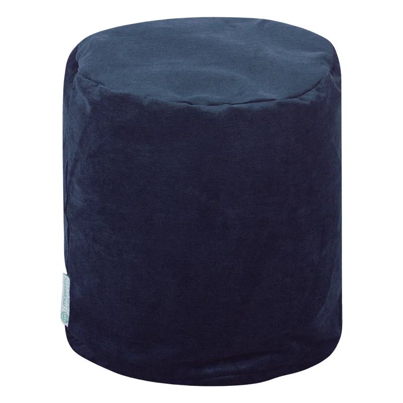 Navy Blue Micro-Velvet Small Pouf