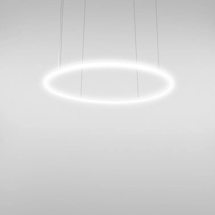 GeoLumina Adjustable 61" LED Geometric Chandelier in Grey Aluminum