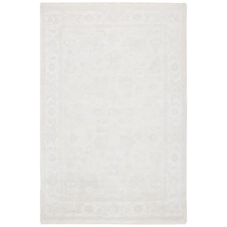 Dorset Fog Floral Hand-Knotted Wool Area Rug, 6' x 9'