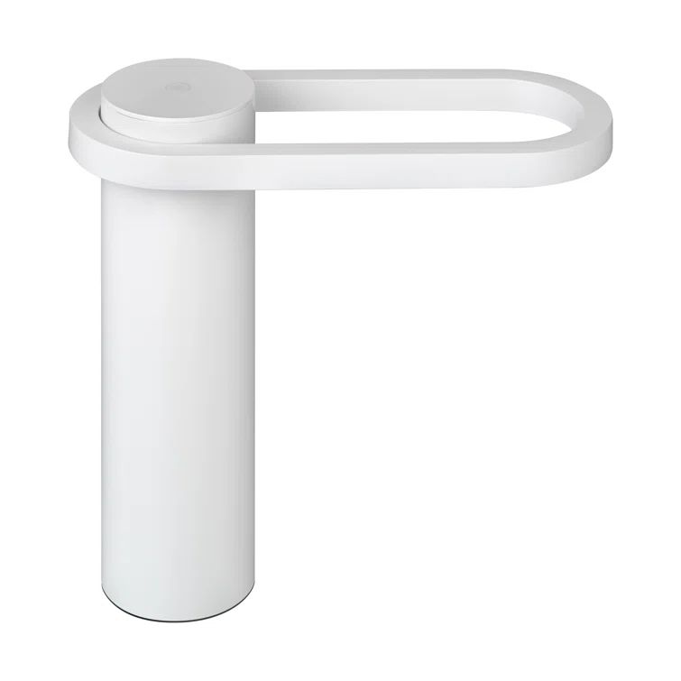 Hoop Mobile Cordless Outdoor LED Lamp in Hammered White Aluminum