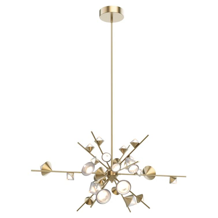 Luxe Gemstone Cluster 25" Brushed Gold LED Sputnik Chandelier