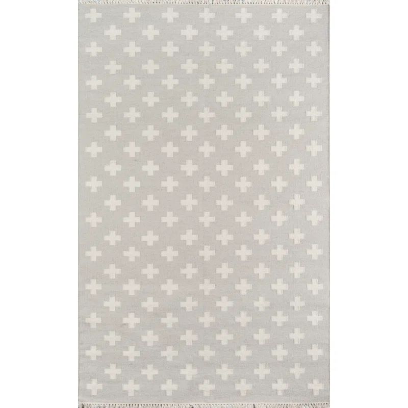 Topanga Modern Geometric Handwoven Wool Gray Area Rug