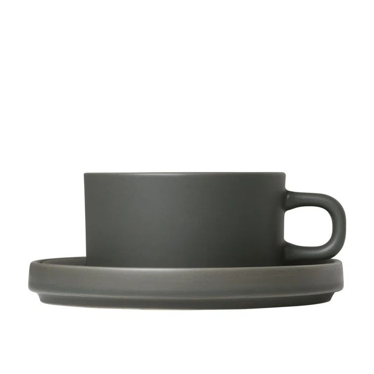 Moonbeam Ceramic Teacup and Saucer Set for Two