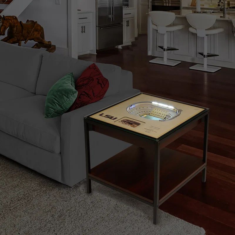LSU Tigers Stadium-Inspired 26" LED Lighted End Table with Storage