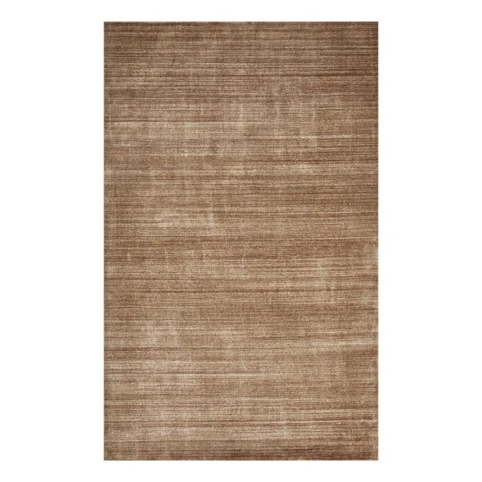 Solo Harbor Hand-Knotted Caramel Stripe Wool-Viscose 9' x 12' Area Rug