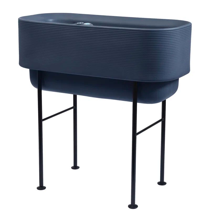 Midnight Blue Elevated Self-Watering Outdoor Planter with Steel Legs