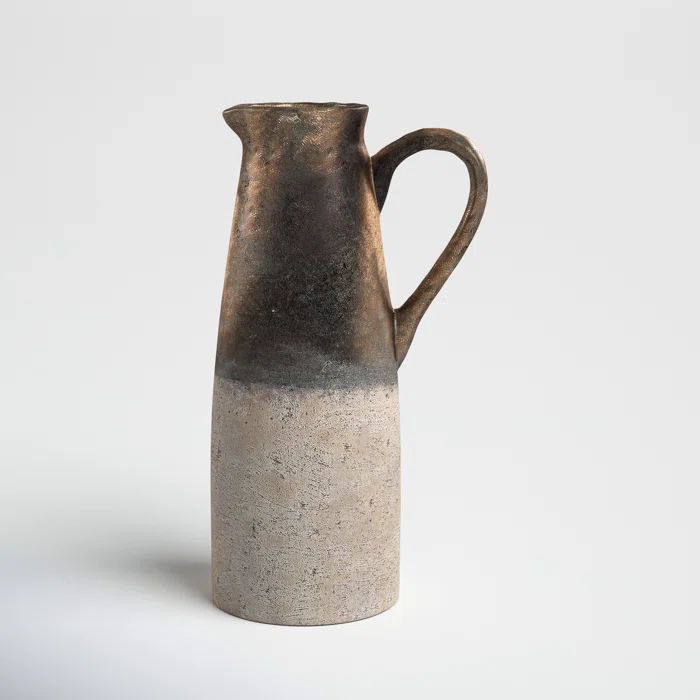 Sienna Brown & Copper Fade Handmade Terracotta Decorative Pitcher
