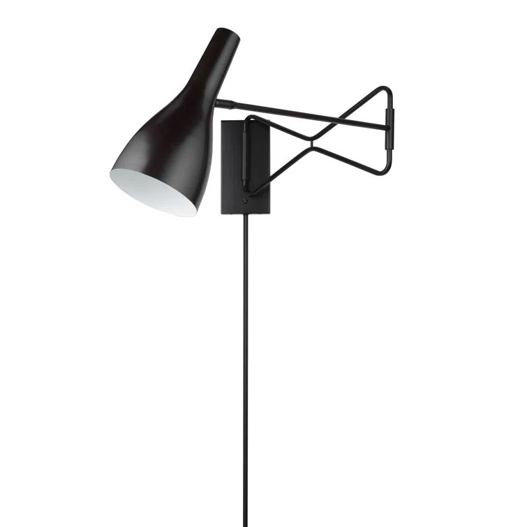 Oil Rubbed Bronze Swing Arm Wall Sconce with Clear Cord