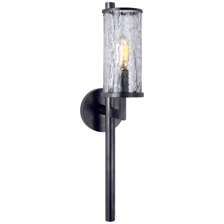 19" Black and Bronze Dimmable Metal Wall Sconce