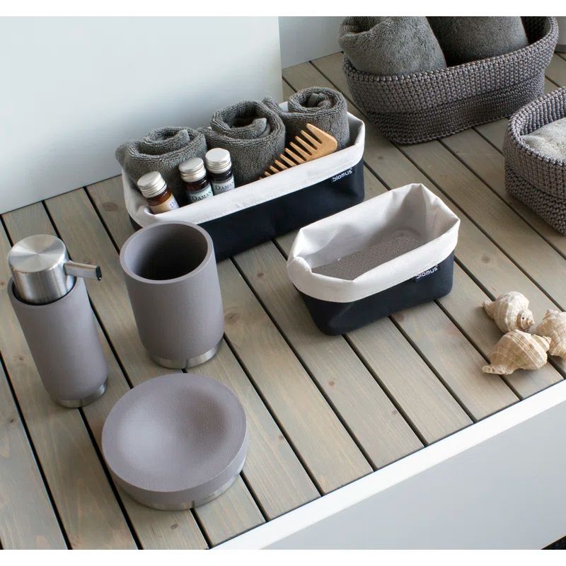Ara Large Reversible Sand & Anthracite Fabric Storage Bin