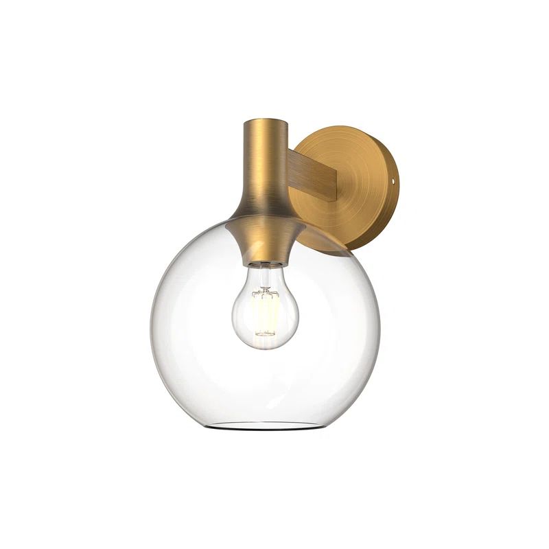 Castilla Aged Gold Dimmable Vanity Wall Sconce with Clear Glass