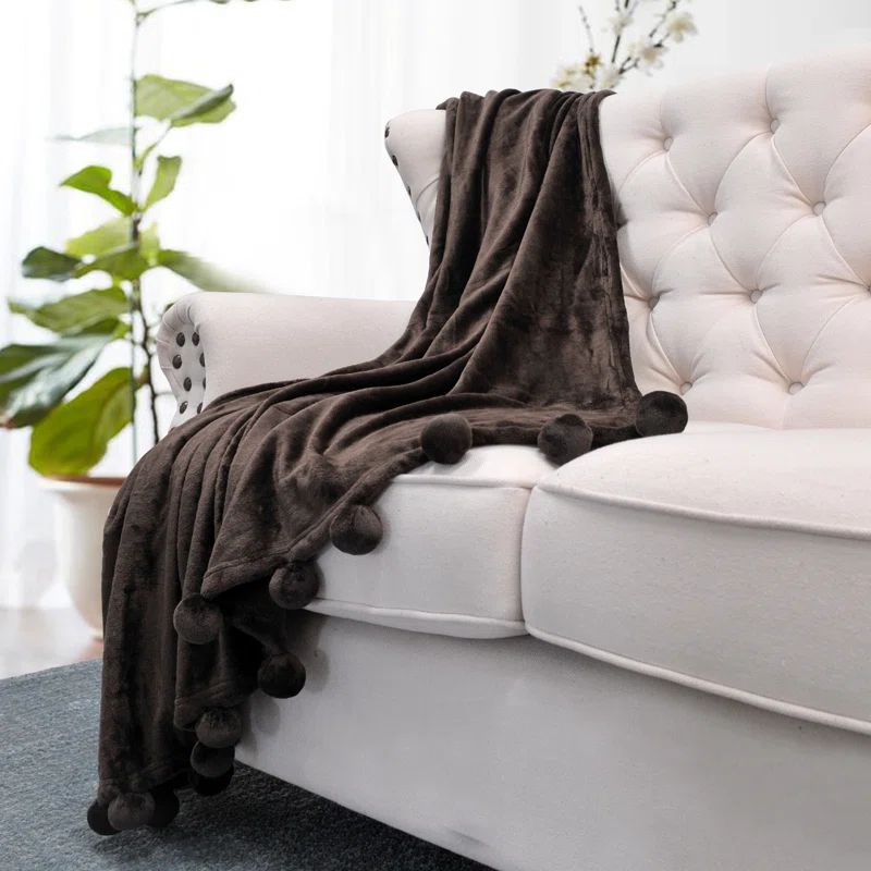 Chocolate Fleece Sherpa Reversible Kids Throw Blanket 50" x 60"