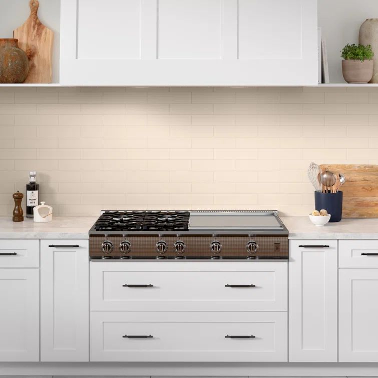 Ivory Matte Rectangular Ceramic Kitchen Backsplash Tile