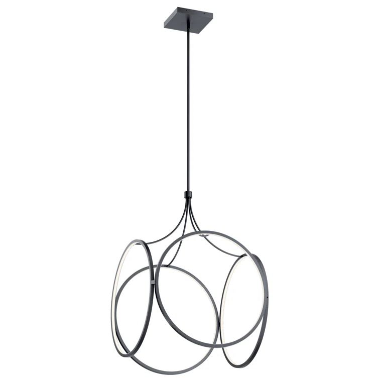 Matte Black and White LED Pendant Light with Plastic Diffuser