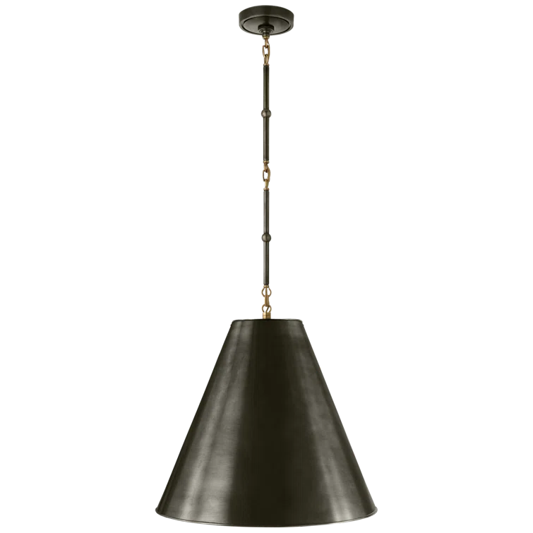 Goodman 17" Bronze and Antique Brass Crystal Pendant Light