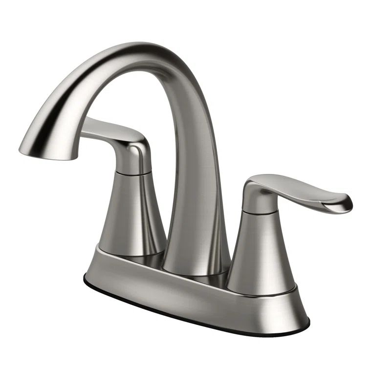 Piccolo Brushed Nickel Centerset Bathroom Faucet with Drain Assembly