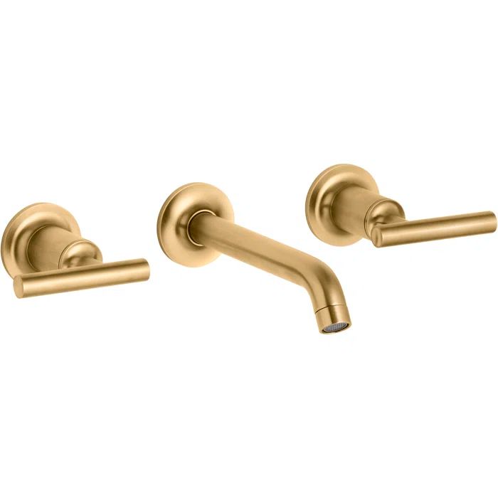 Purist Brushed Brass Wall-Mounted Bathroom Faucet