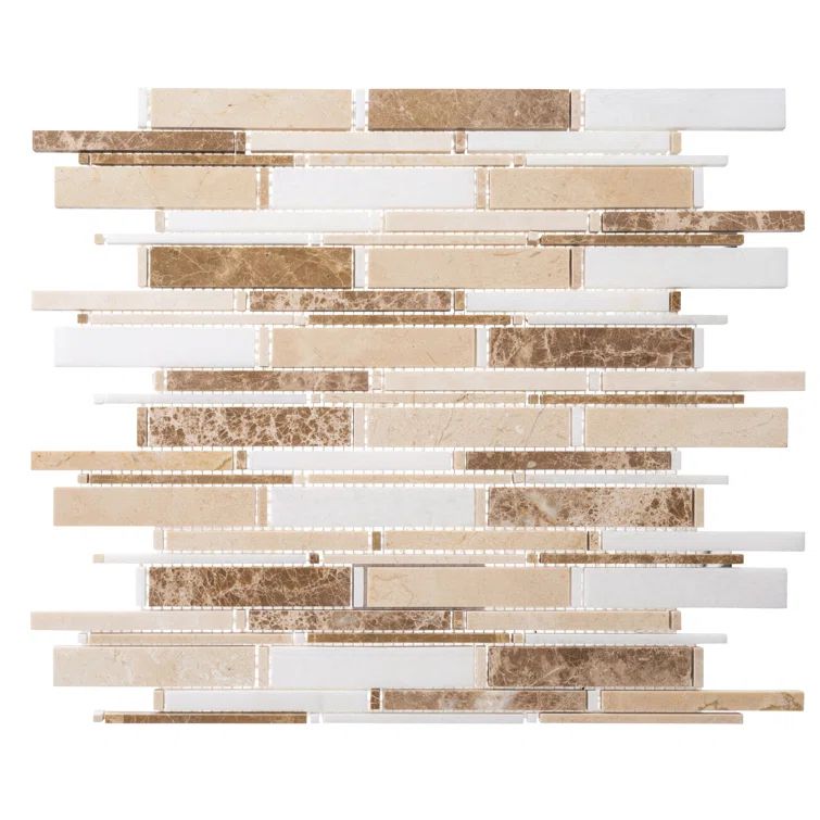 Knoll Brown and Cream Marble Mosaic Tile