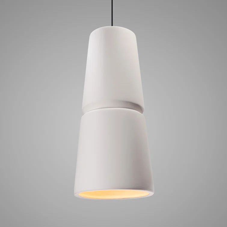 Matte Black Ceramic Cone Single Pendant Light